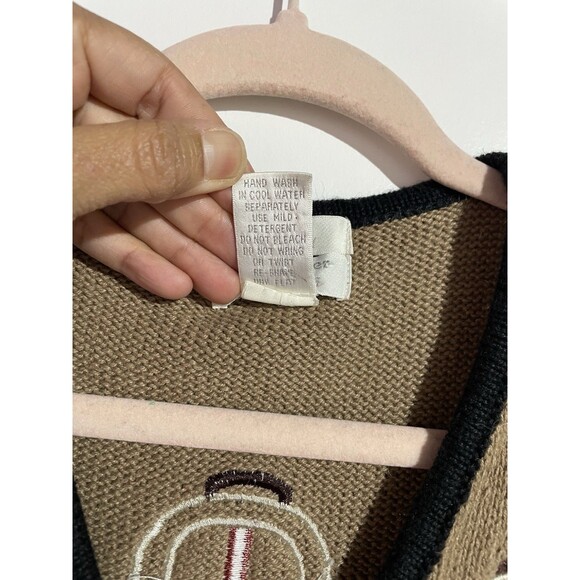 Vtg Christopher & Banks Vest M Brown Hiking Ramie Retro Hand Embroidered 90s Y2K - Picture 7 of 12